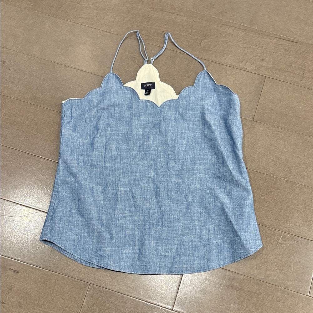 NWOT J. Crew Light Blue Scalloped Camisole